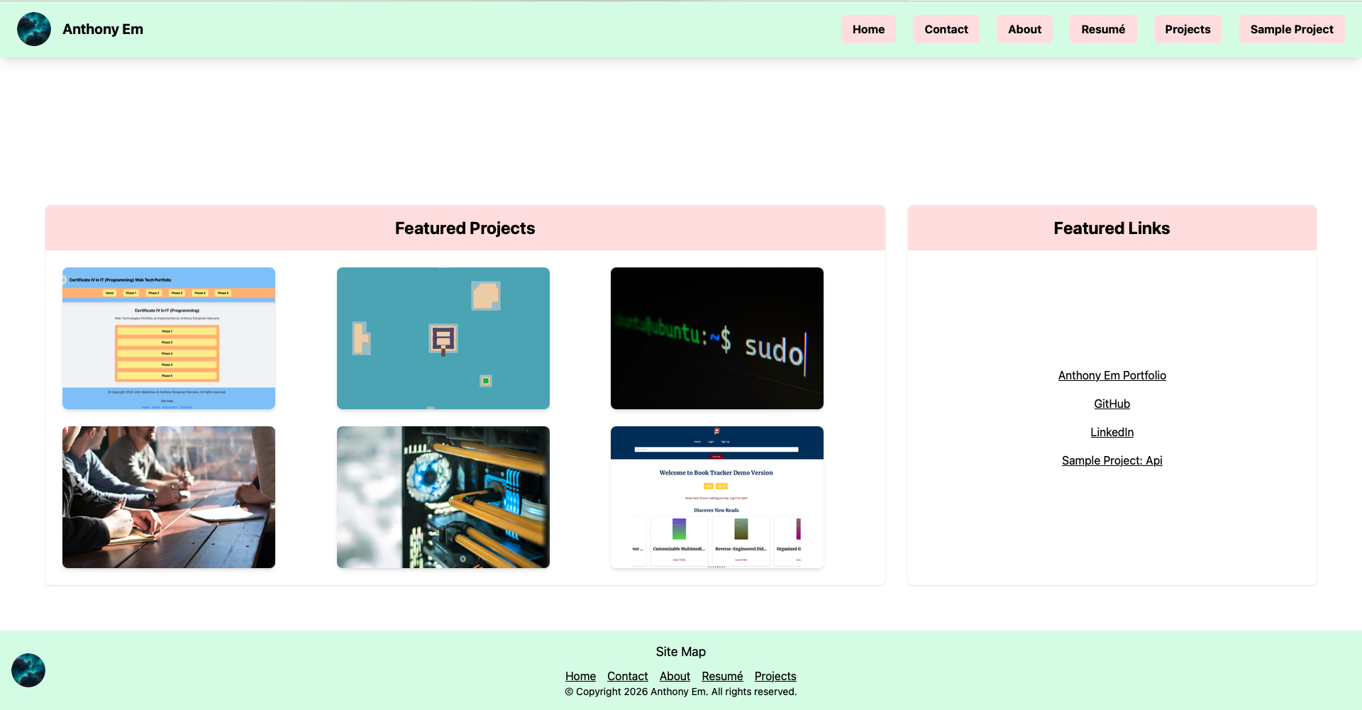 Tailwind Portfolio Website screenshot